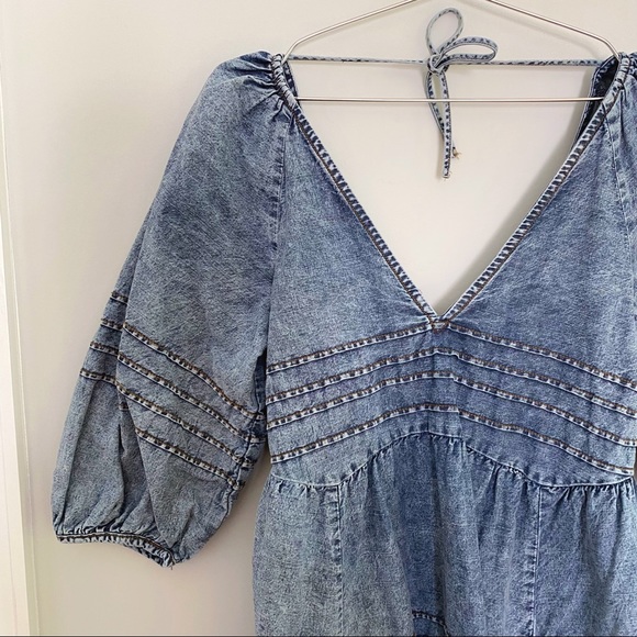 Free People Sweet Surrender Denim Mini Dress | New Without Tag - Picture 9 of 13